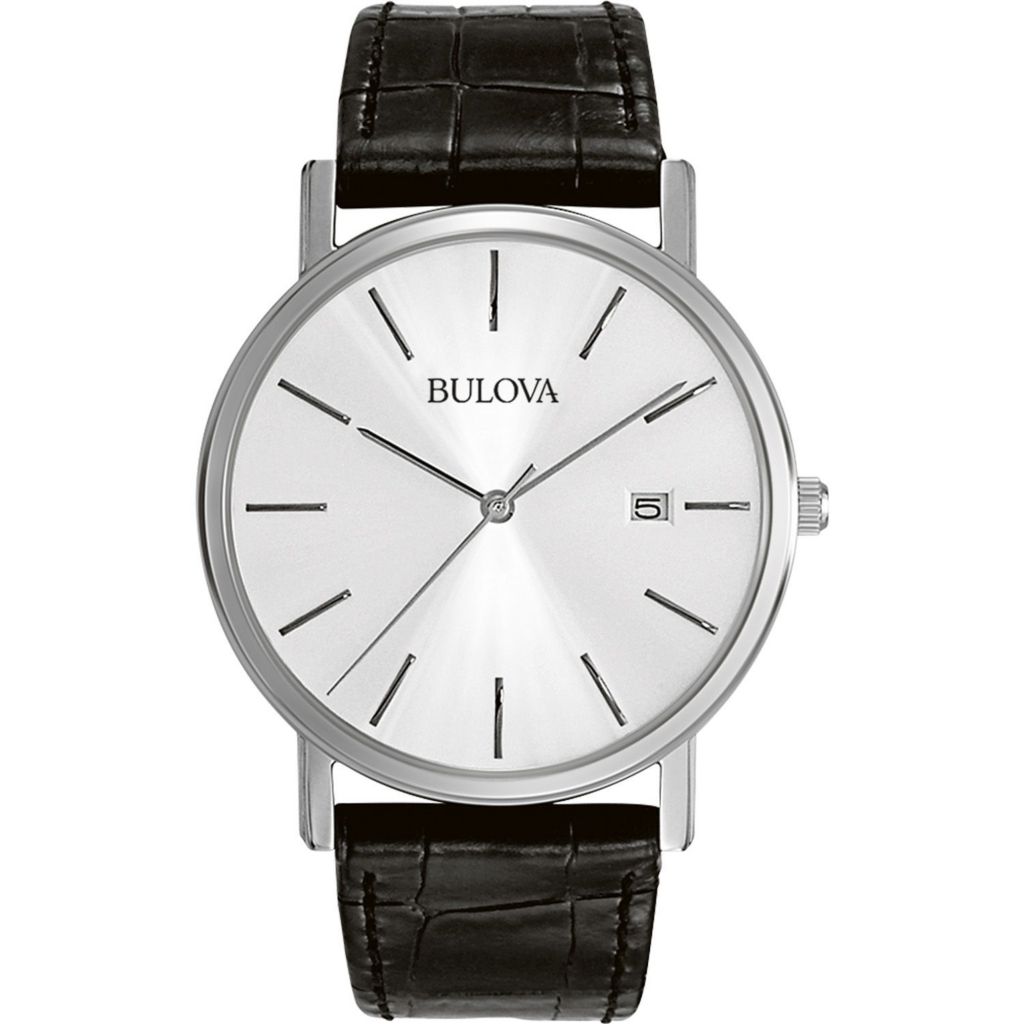 Bulova watch white leather strap sale