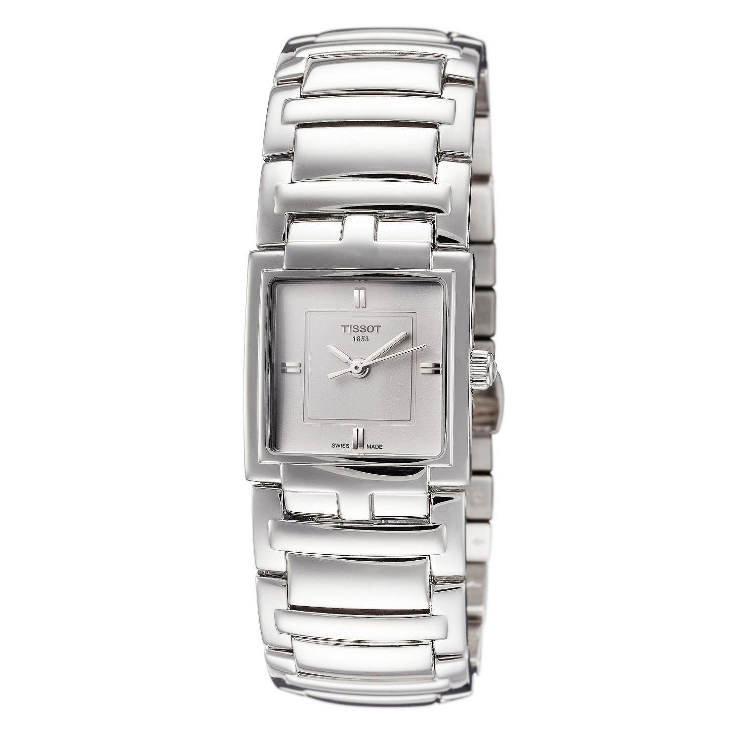 (ShopHQ) Tissot Women's Rectangular T-Collection Swiss Made Quartz ...