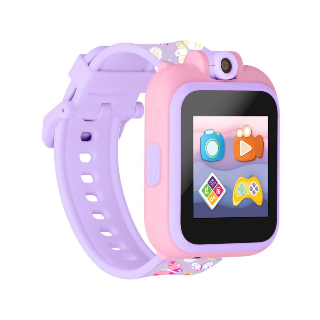 iTouch Kids PlayZoom 2 Swivel Camera Purple Butterfly Print Silicone Strap Smartwatch ShopHQ