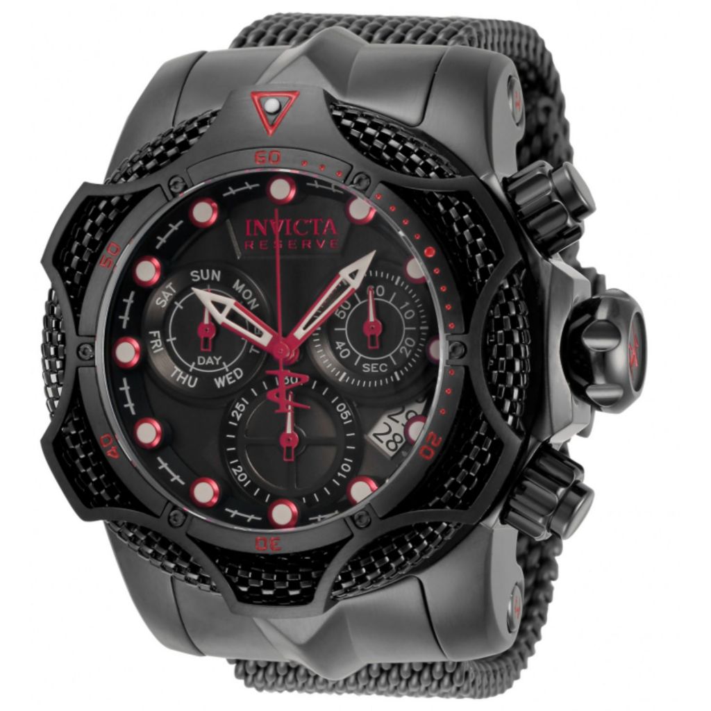 Invicta Reserve Men s 52mm Venom Black Label Swiss Quartz Chronograph Bracelet Watch ShopHQ