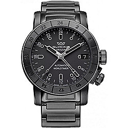 Glycine 46mm Airman 46 Swiss Made Automatic GMT Date Black Stainless Steel Bracelet Watch