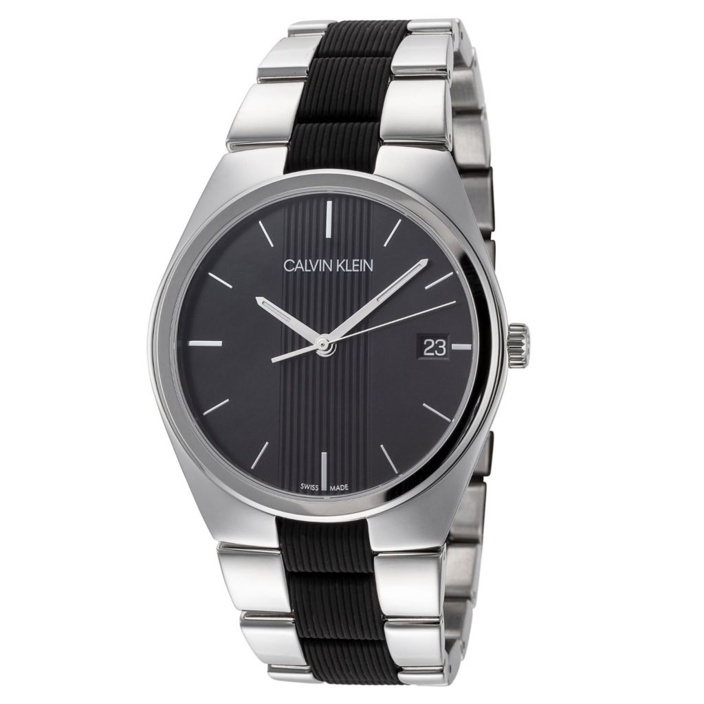Steel swiss. Наручные часы Calvin Klein k8m211.26. Calvin Klein 43 мм часы. Часы Calvin Klein мужские черные. Часы Calvin Klein all Stainless Steel Swiss made Water Resistant