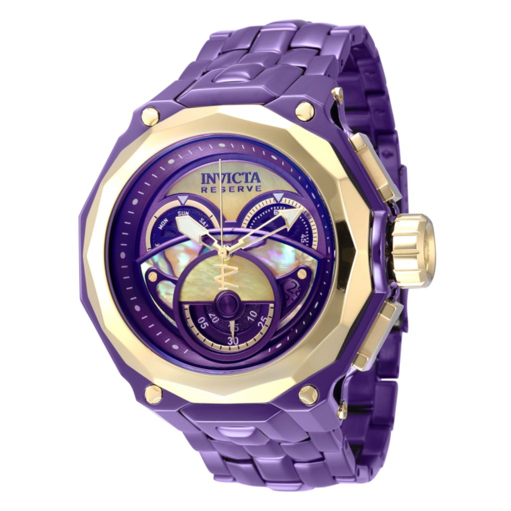 Invicta Reserve Elite 52mm Purple Label Swiss Quartz Chrono Watch