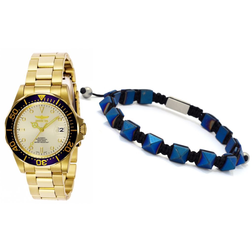 Invicta Pro Diver 40mm Auto Watch w/ Jewelry Bracelet & Case - ShopHQ.com