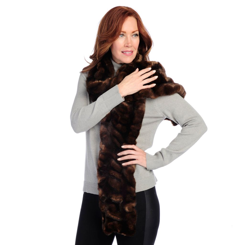 Pamela McCoy Black Diamond Tissavel Faux Fur Luxe Scarf ShopHQ