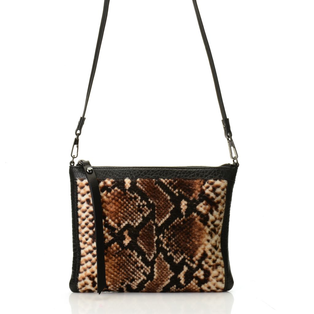 Prism Large Animal-Print Calf Hair and Leather Satchel