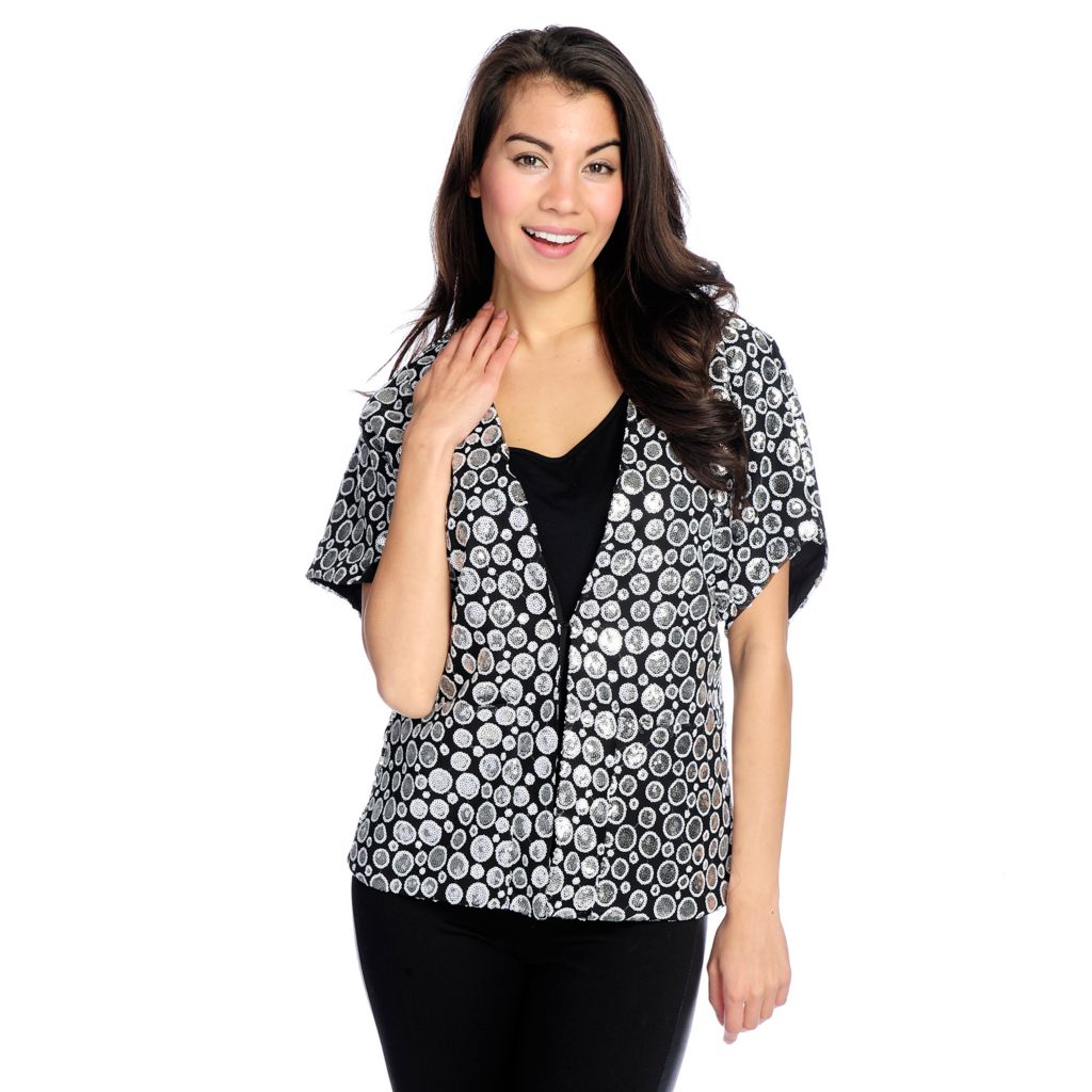 short sleeve sequin jacket