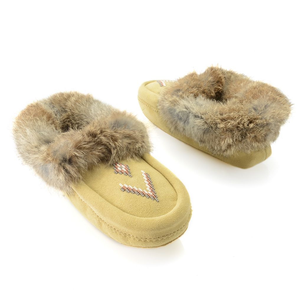 faux fur moccasin slippers