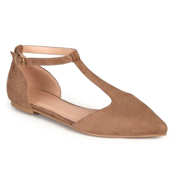 t strap pointed toe flats