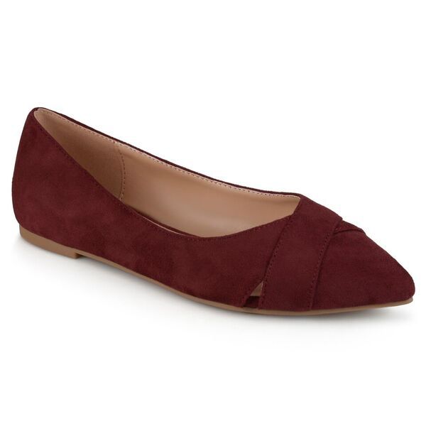 faux suede pointed toe flats