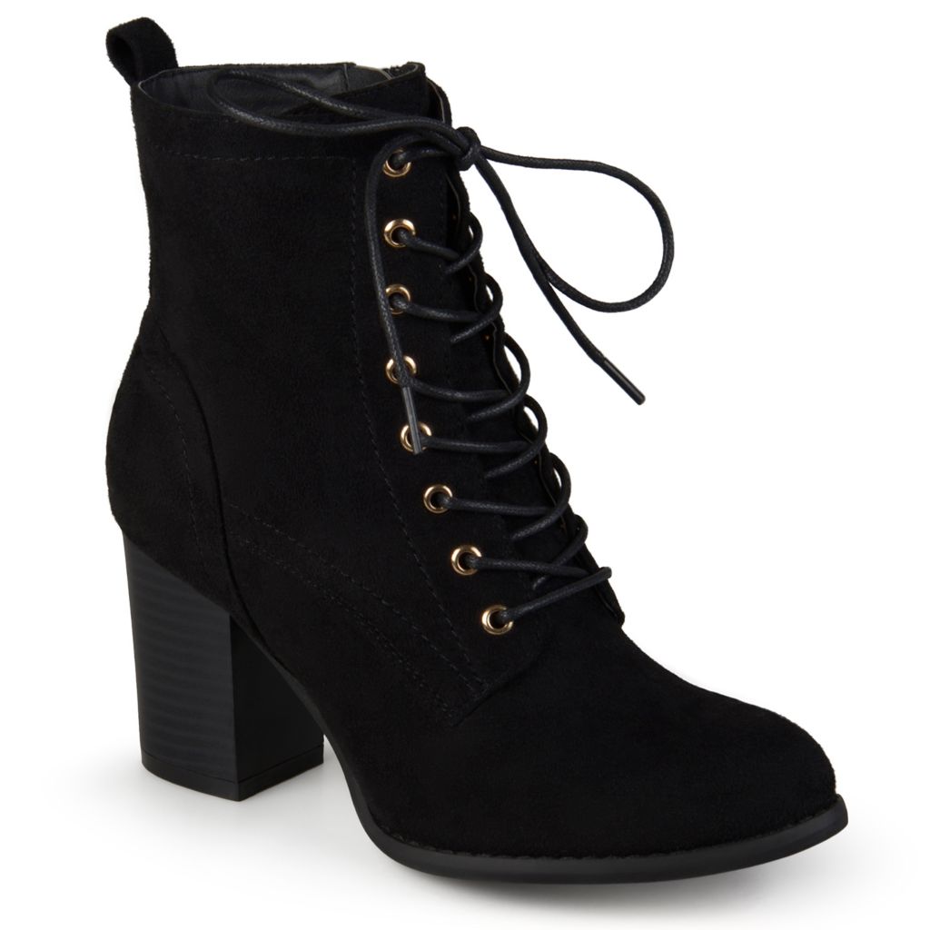 faux suede lace up ankle boots