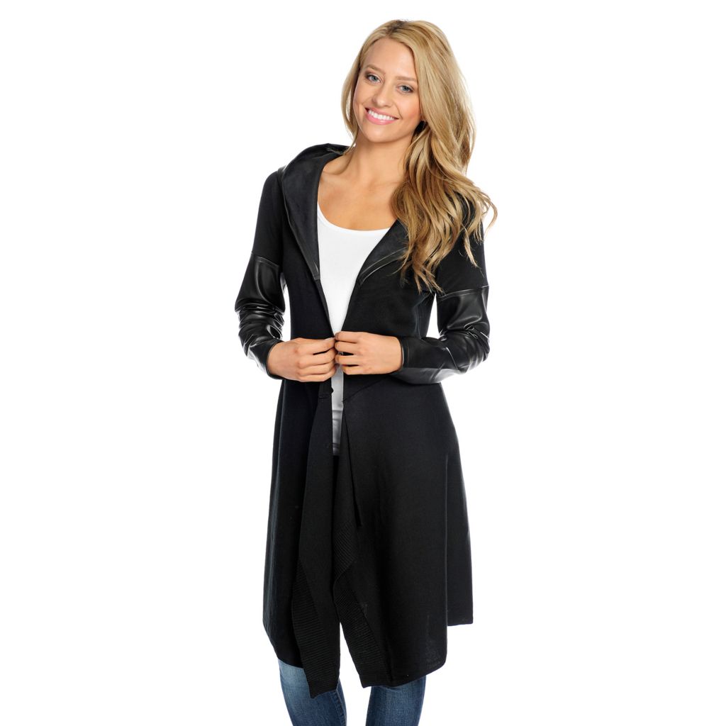 leather cardigan