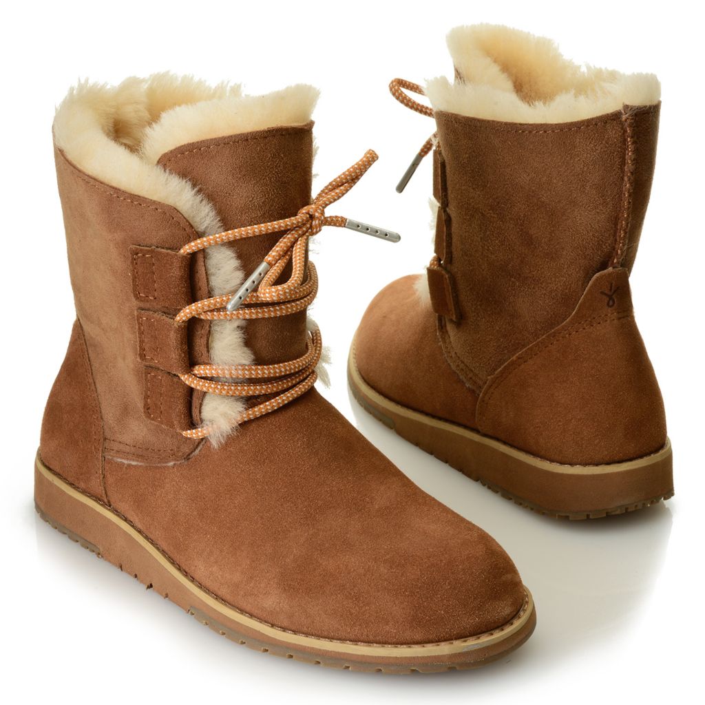 emu suede lace up boots