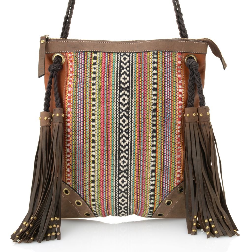 woven tassel bag