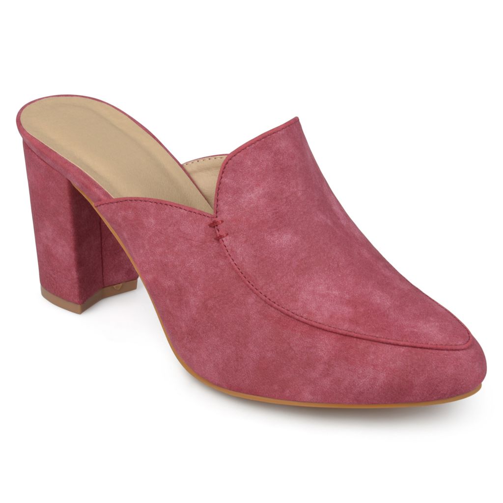 faux suede mules