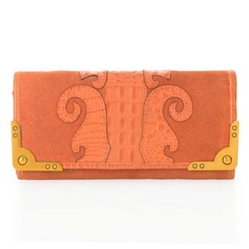 Wallets & Keychains - Sharif Museum Suede or Haircalf & Croco Embossed Leather RFID Blocking Wallet - 737-204