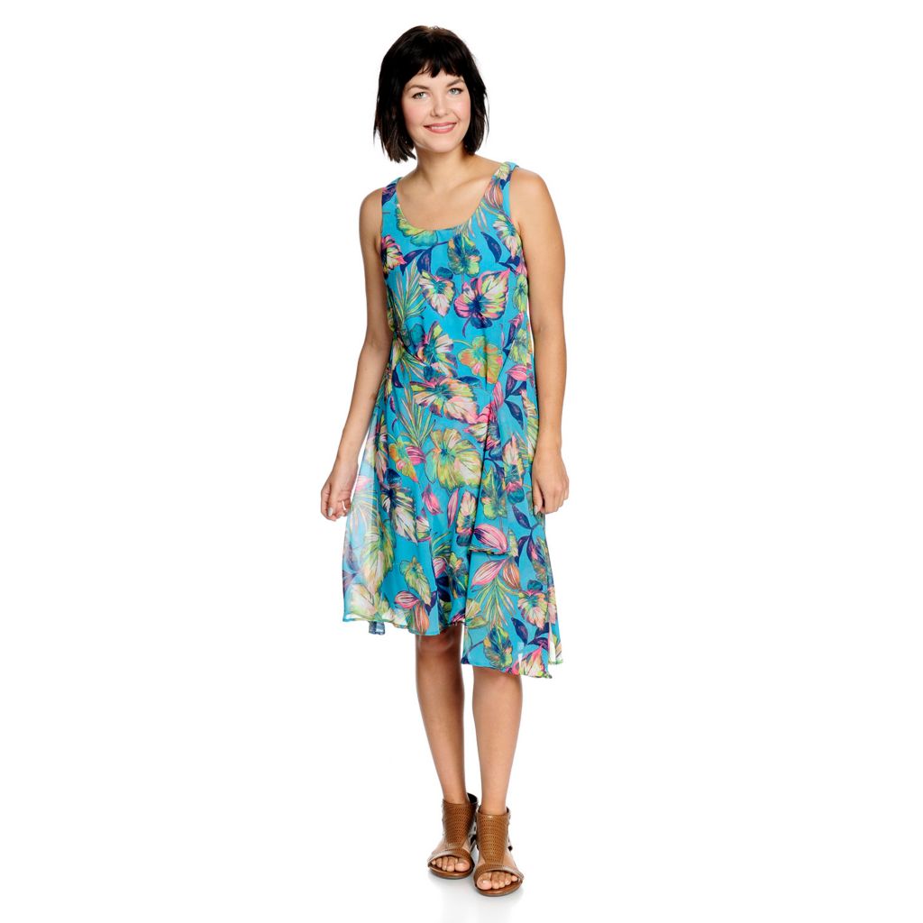 Turquoise Tropics dress snapped