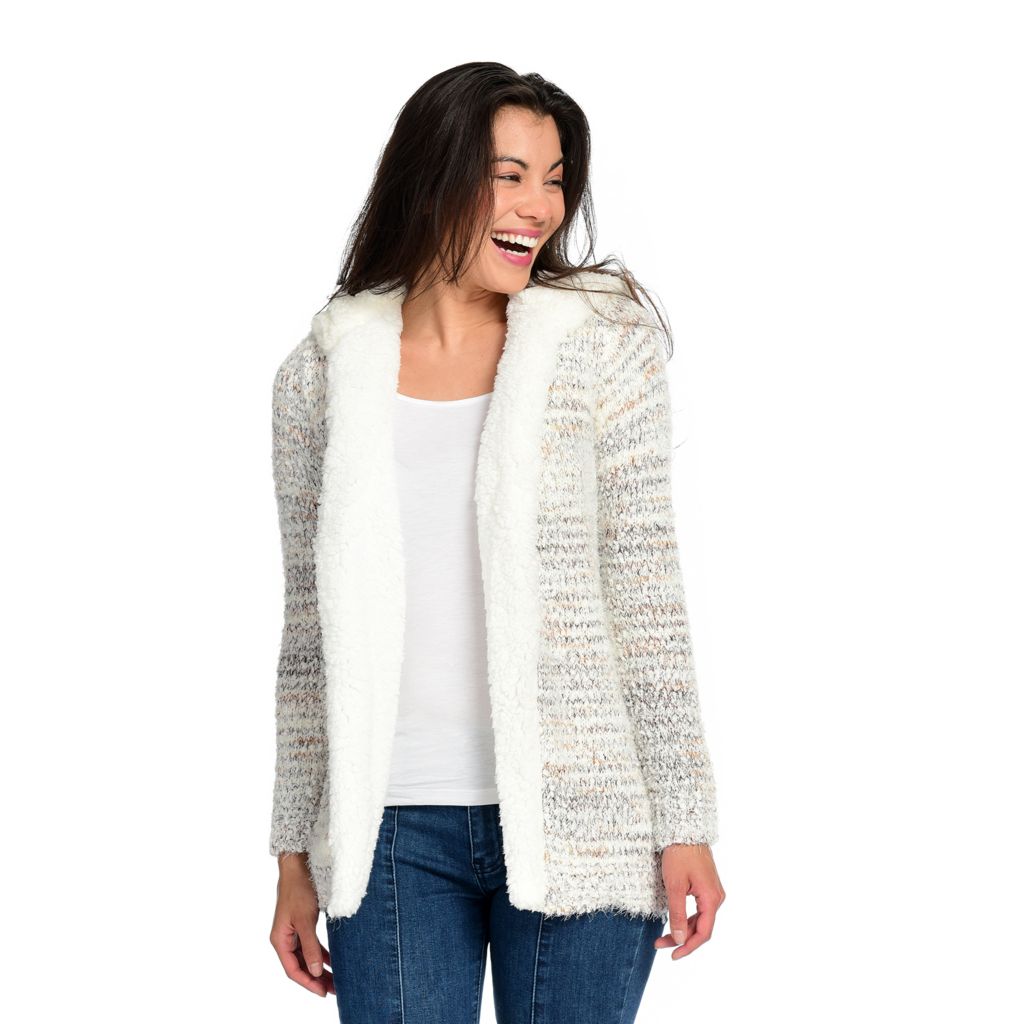 sherpa lined hooded cardigan