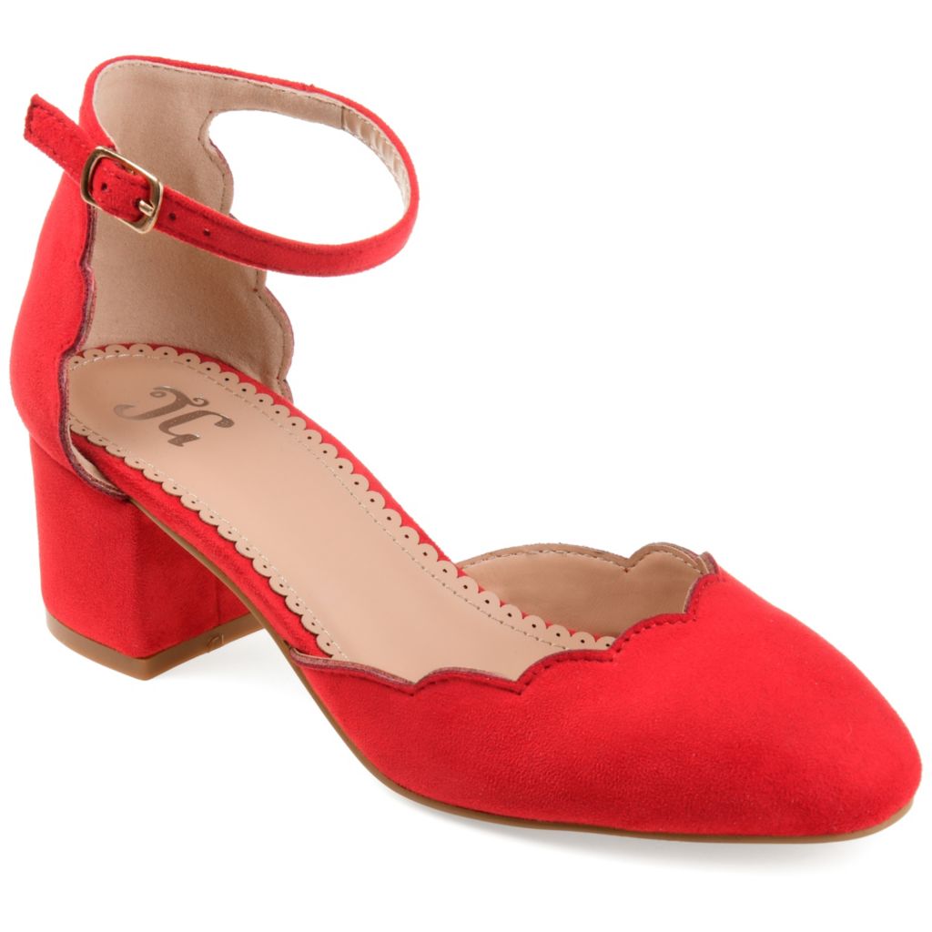 ankle strap pumps block heel