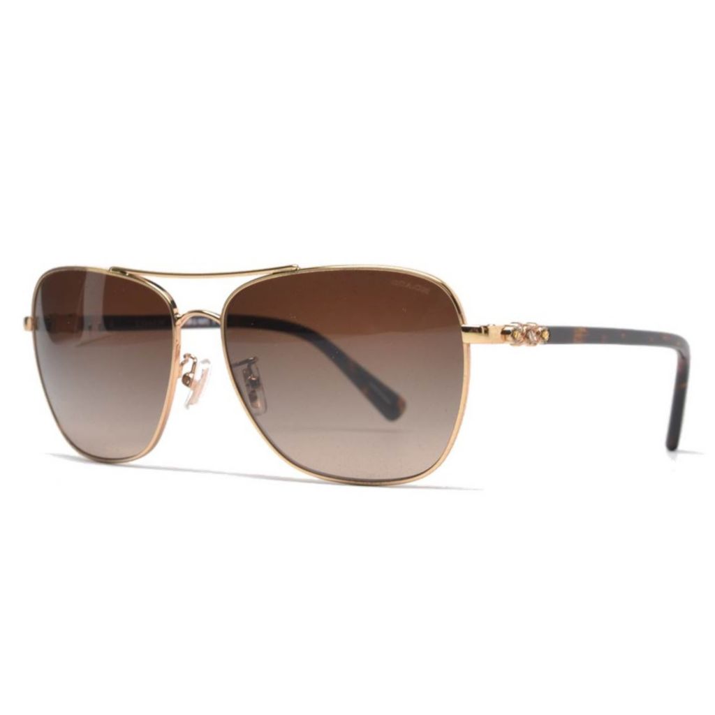Coach 59mm Gold-tone & Faux Tortoiseshell Aviator Frame Sunglasses w ...
