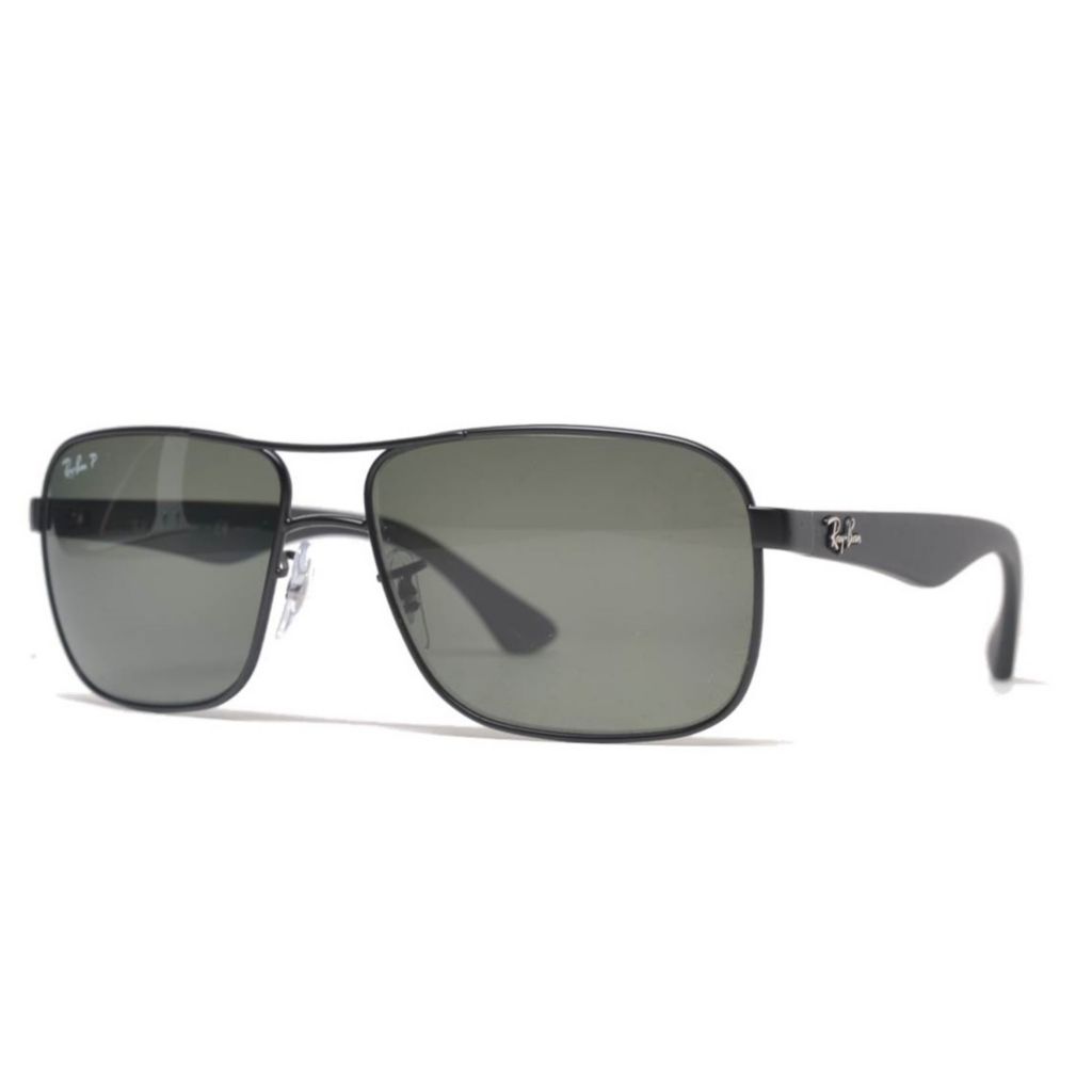 Ray Ban Men S 59mm Black Polarized Aviator Frame Sunglasses W Case Shophq