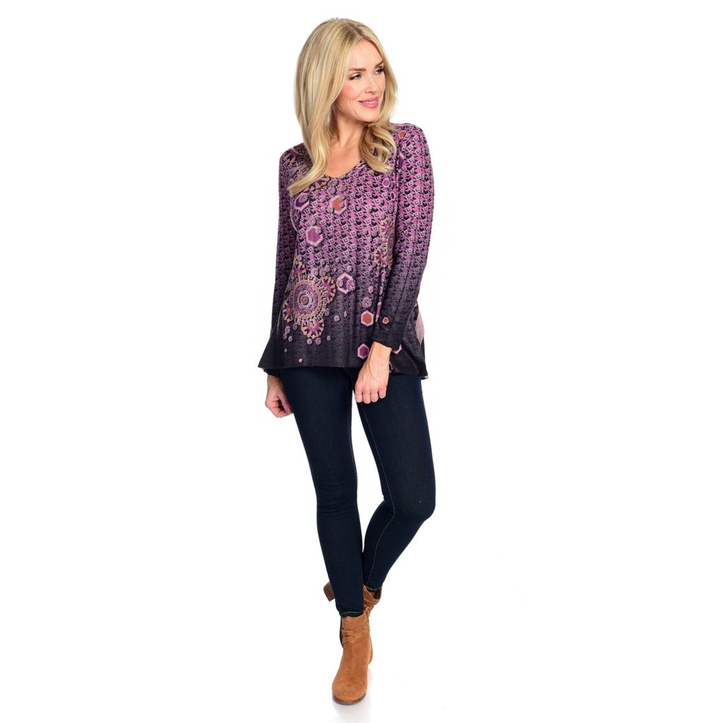 Plum Multi with jeans