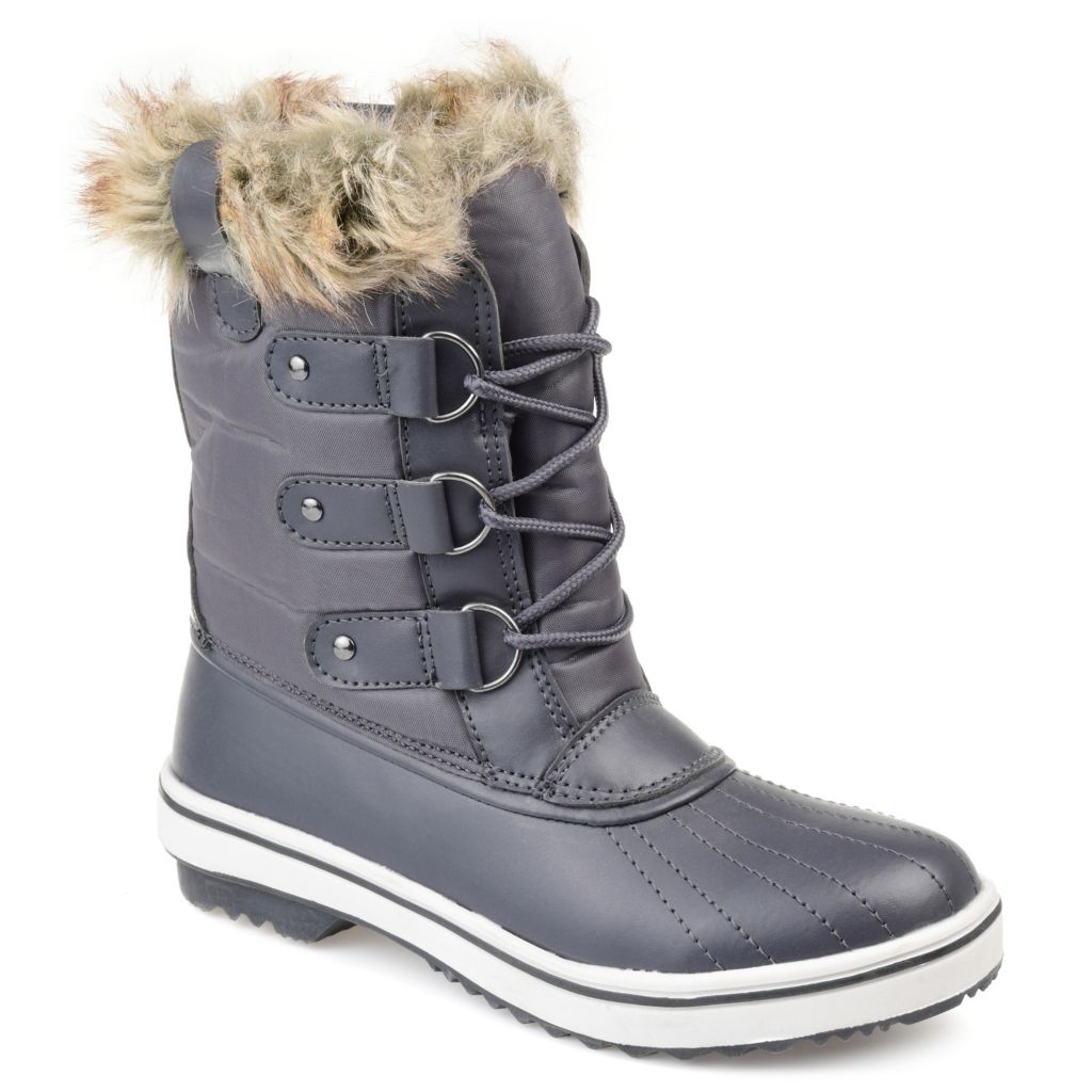 lace up snow boots with fur