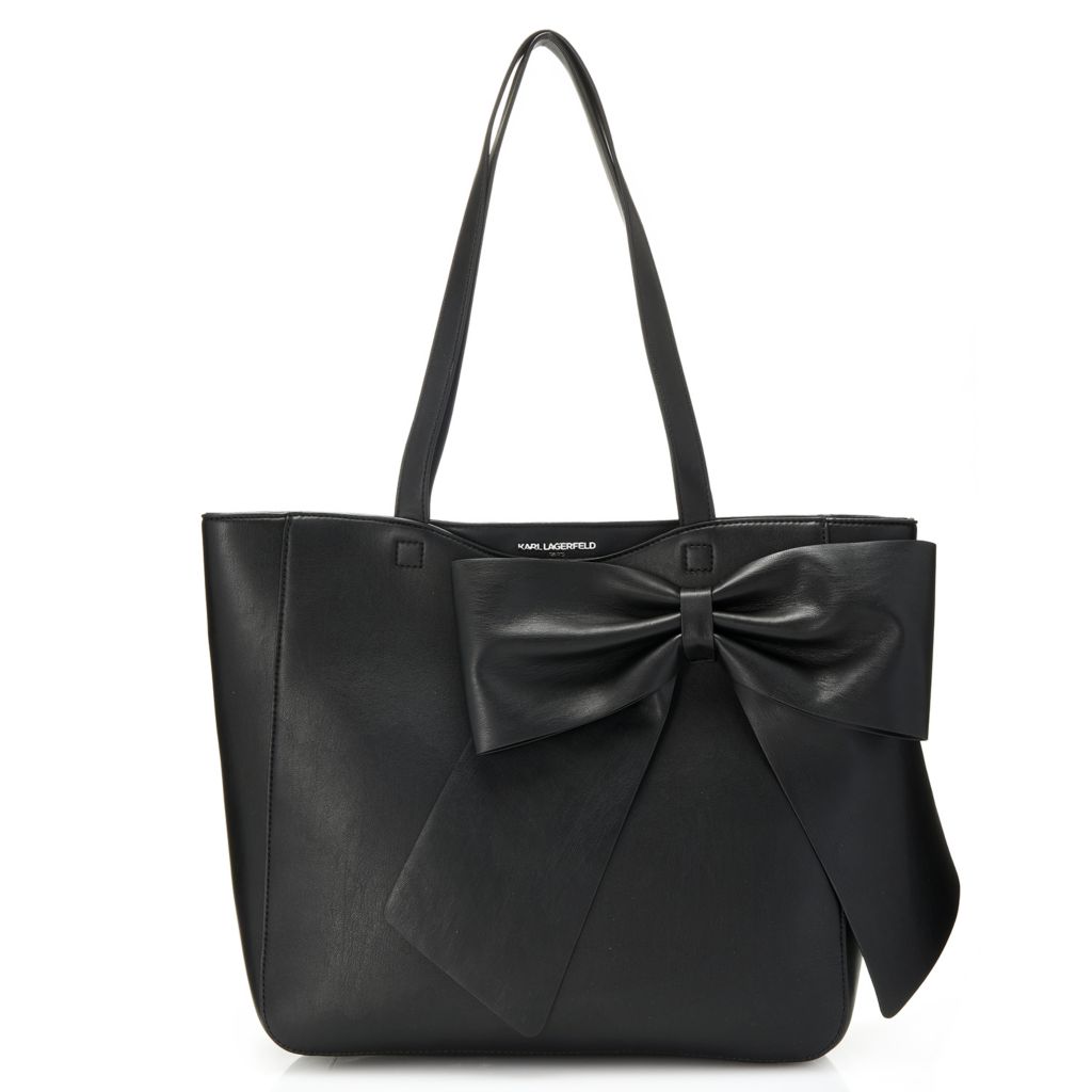 bow detail leather shopper bag