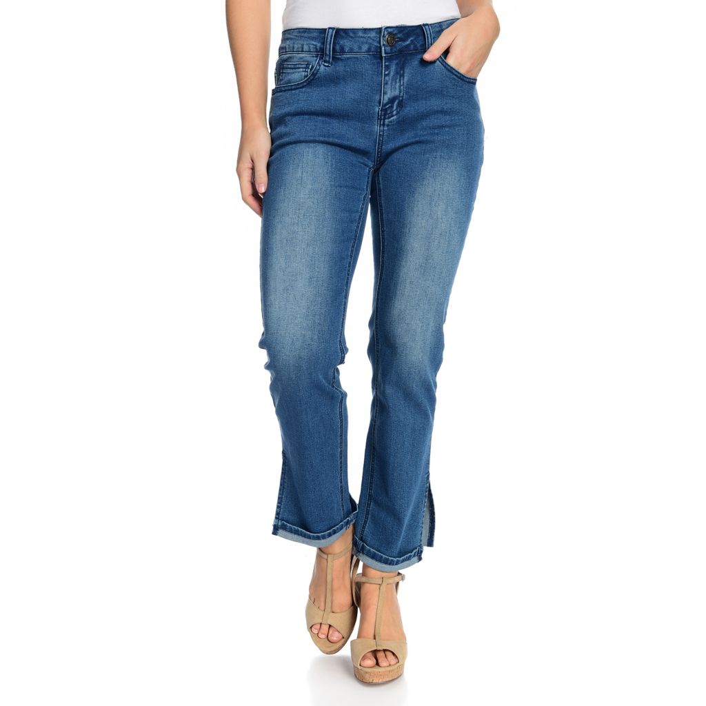 jeans with slits at ankle