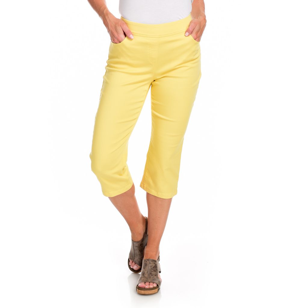 Mallory Cotton Blend Capri Pants With Stretch