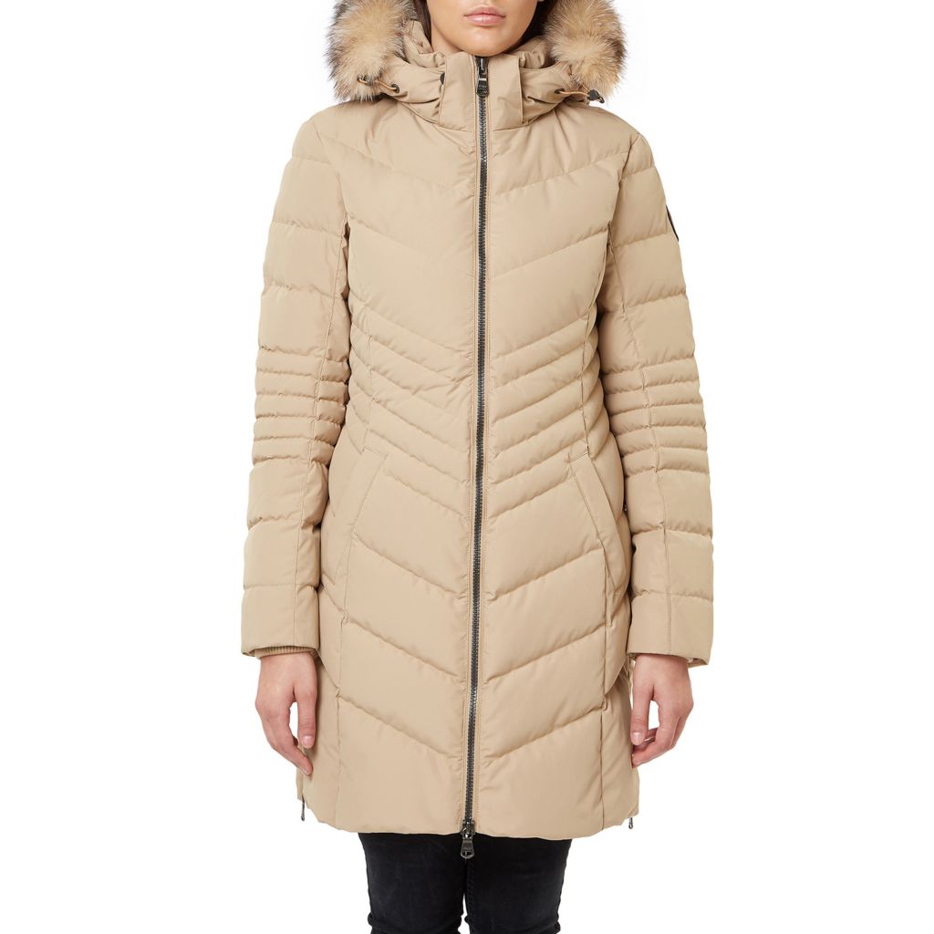 Sommerhus Radioaktiv Tegn et billede Pajar "Queens" Chevron Quilted Downfill Puffer Coat w/ Removable Fur Hood  Trim - ShopHQ.com