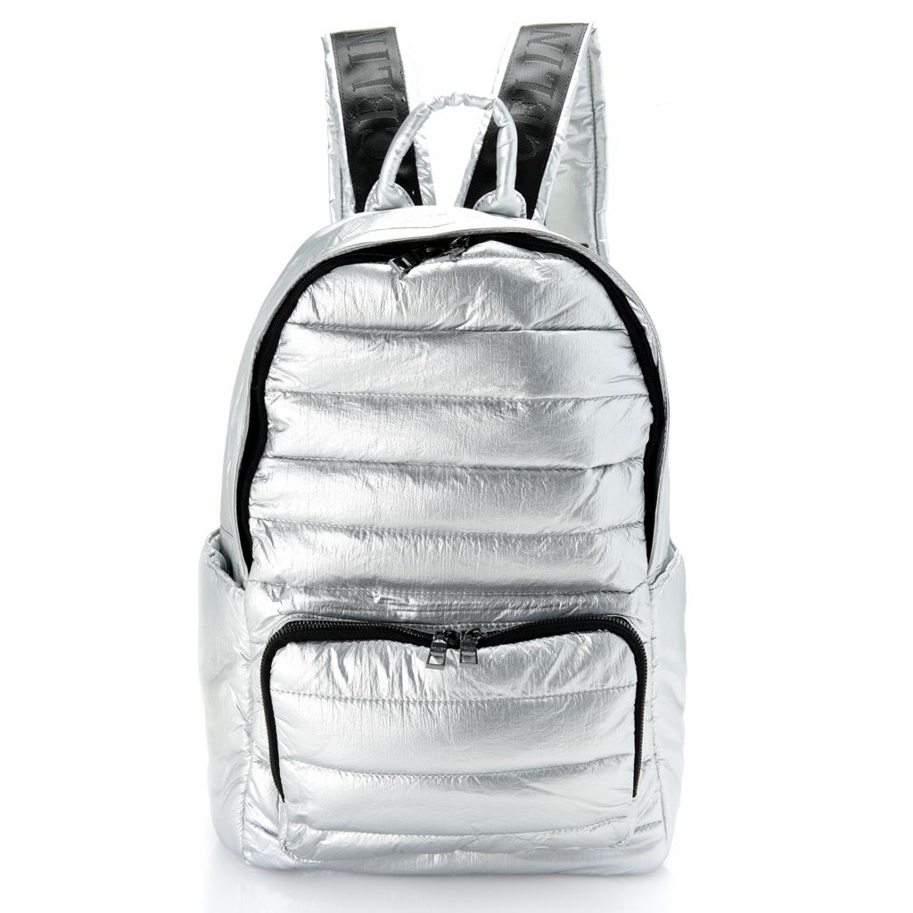 quilted nylon backpack