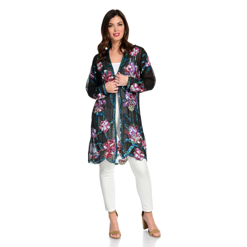 sequin duster cardigan