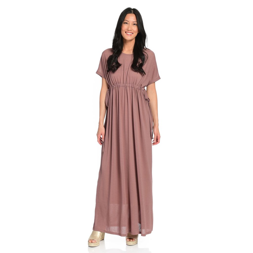 drawstring waist maxi dress