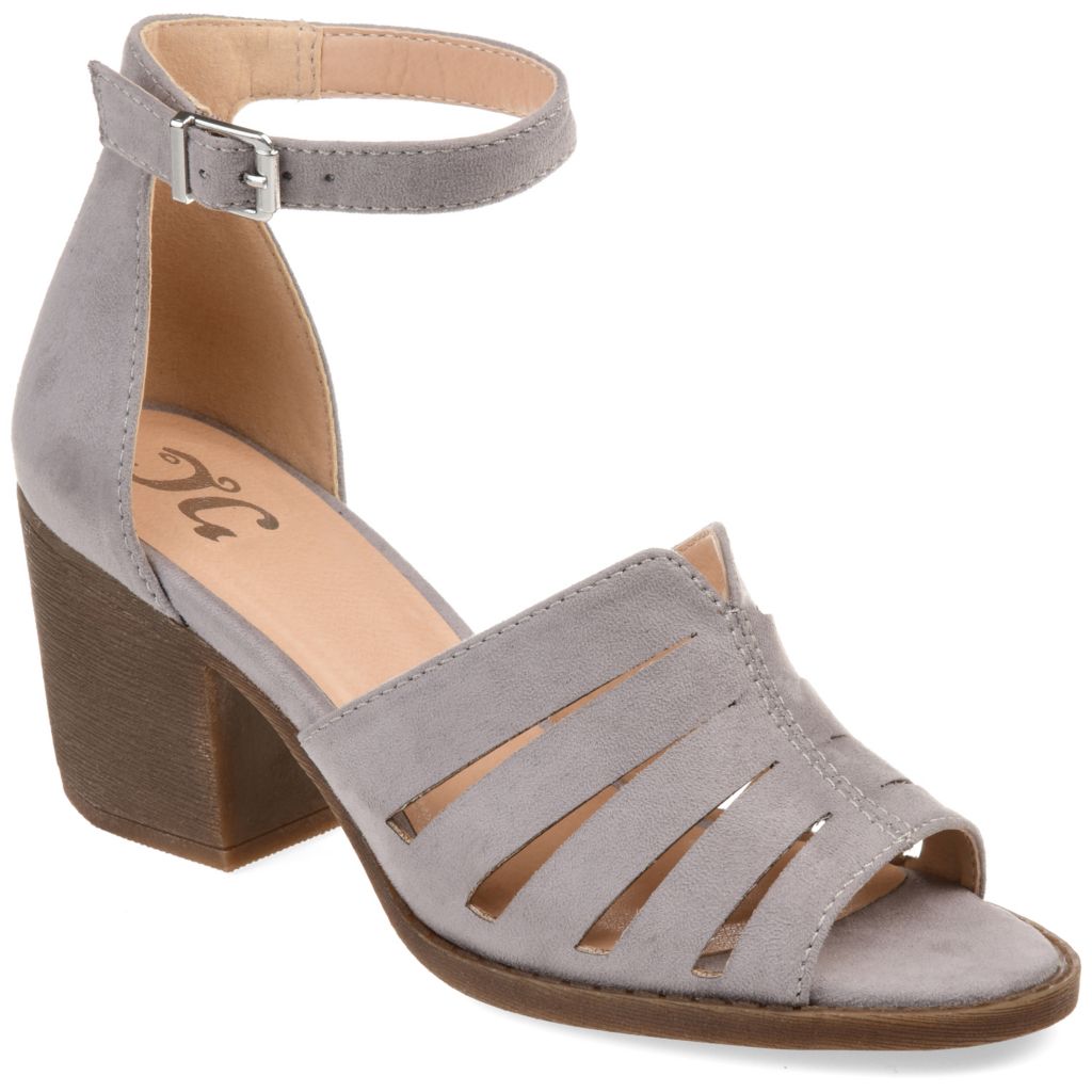 peep toe chunky heel sandals