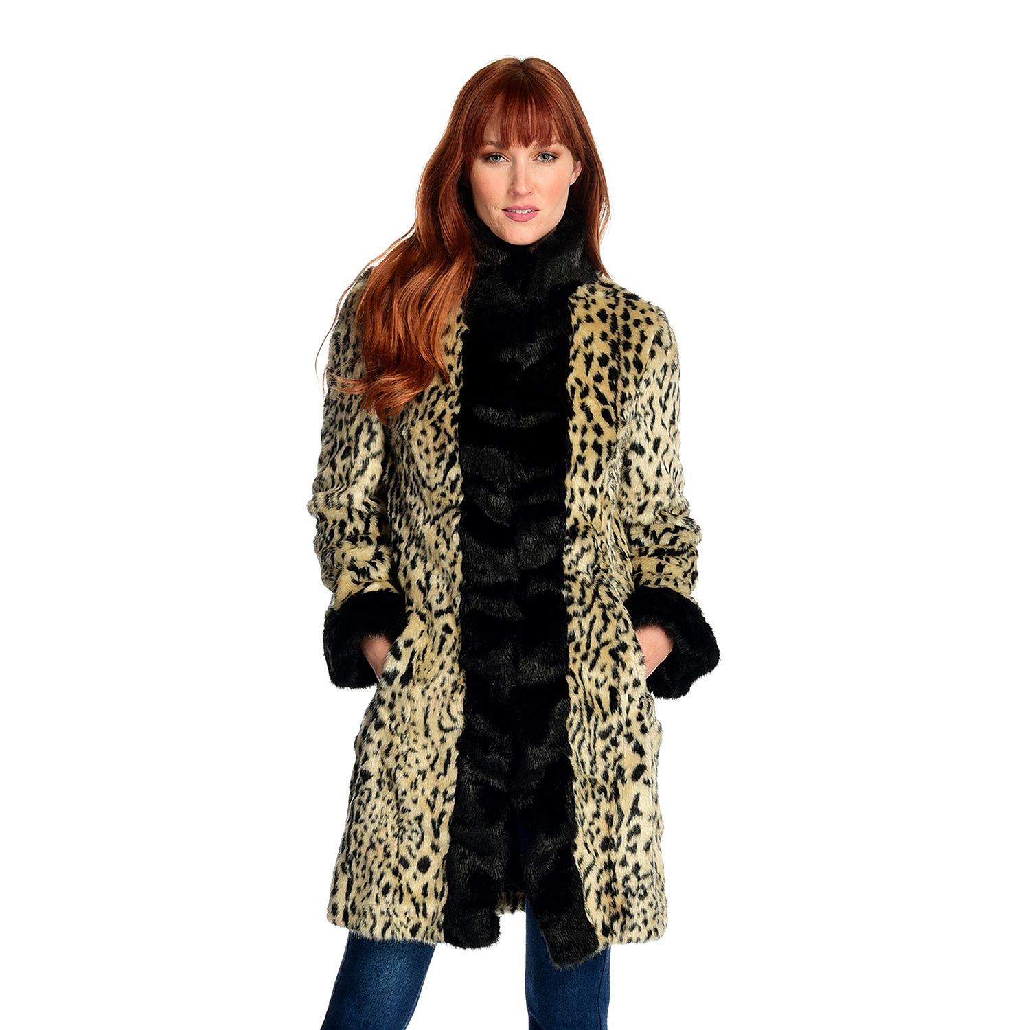 (ShopHQ) Donna Salyers' Fabulous-Furs Faux Fur Cascade Front Broadtail ...