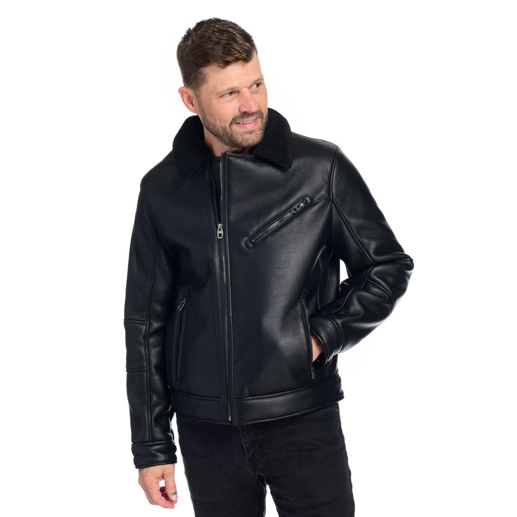 Marc new york men's leather moto jacket sale