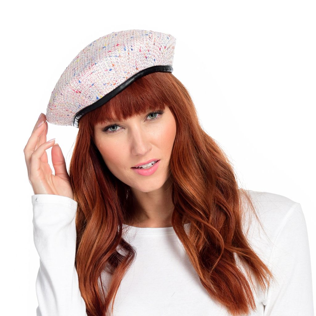 Laundry by Design Choice of Color Tweed Beret w/ Black Trim - ShopHQ.com
