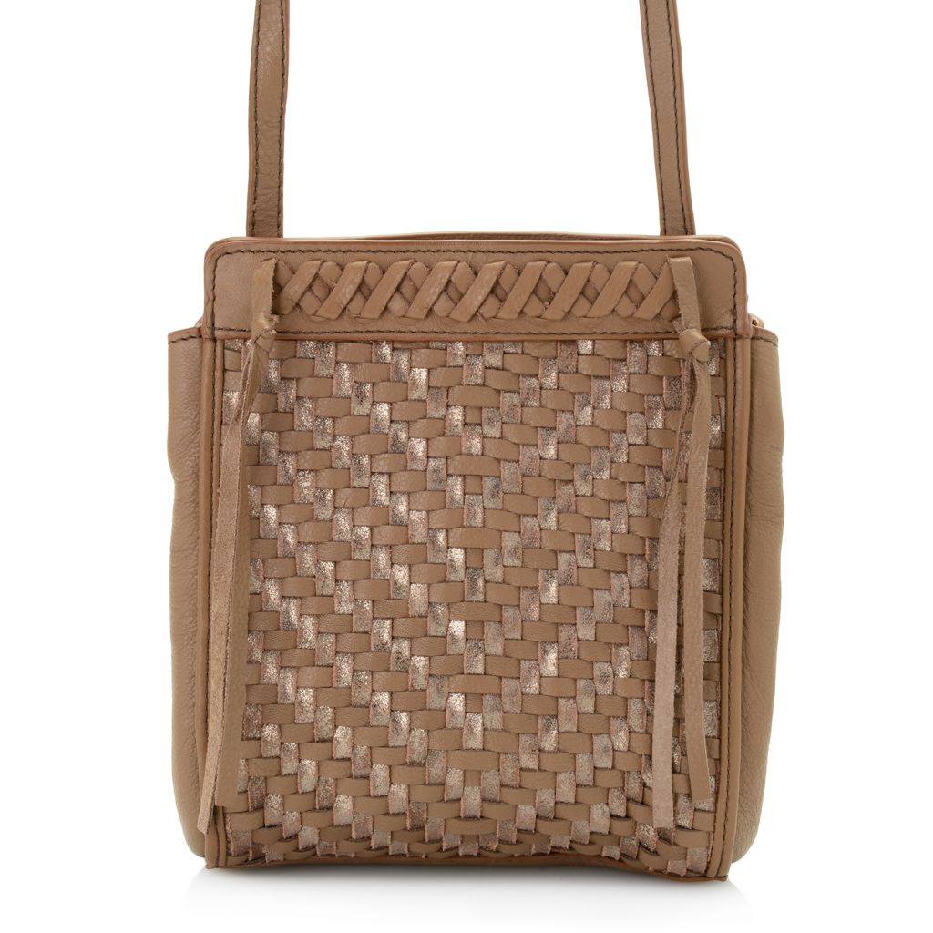 leather woven crossbody bag