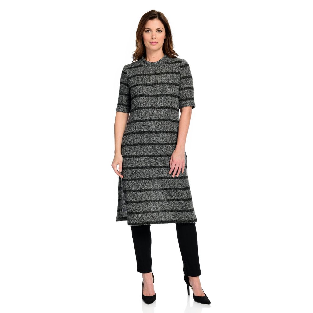 elbow sleeve midi dress