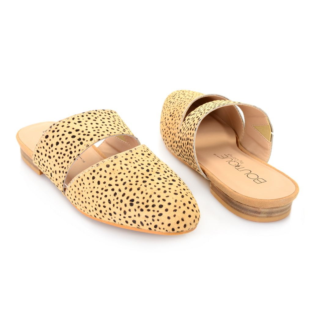 calf hair leopard mules