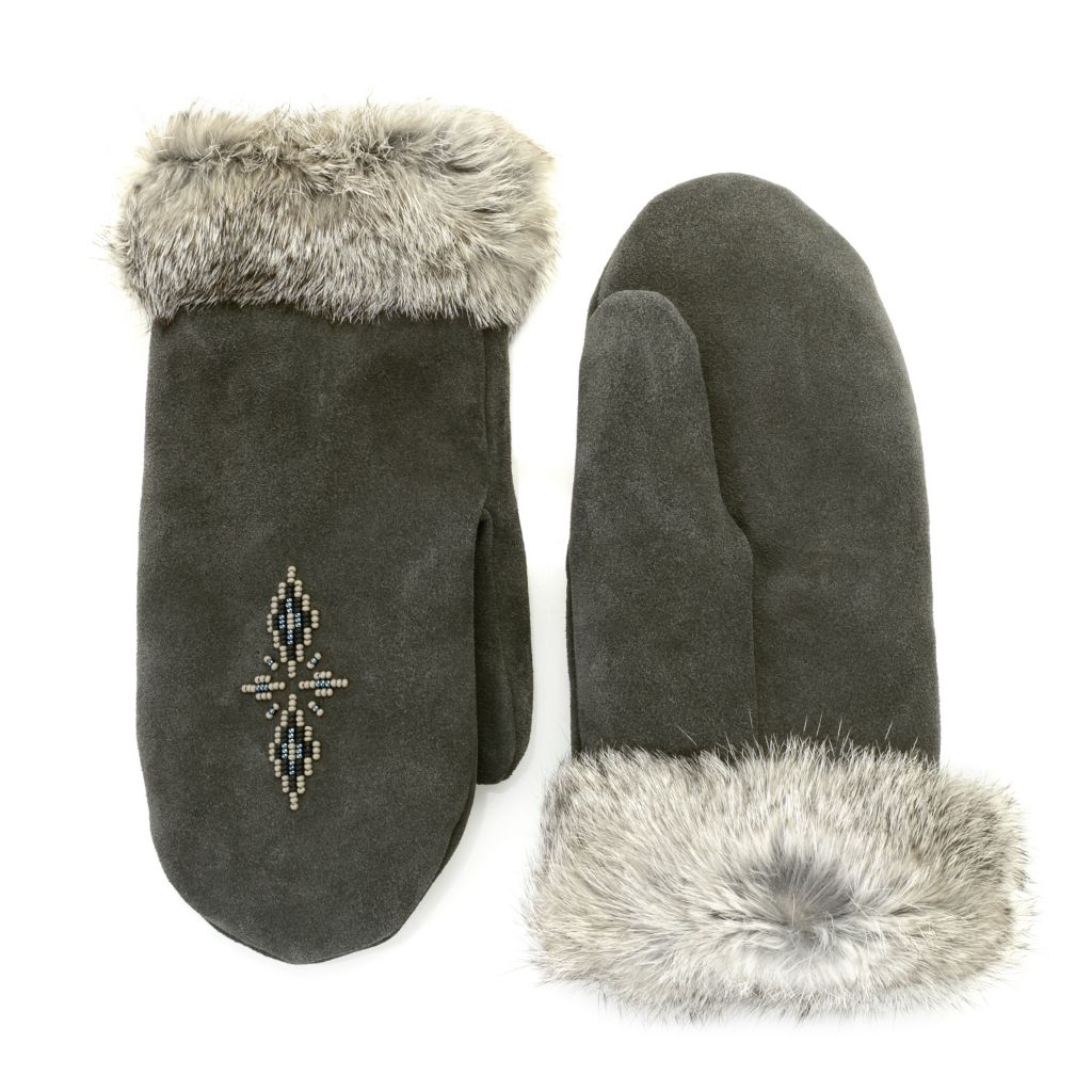 rabbit fur mittens