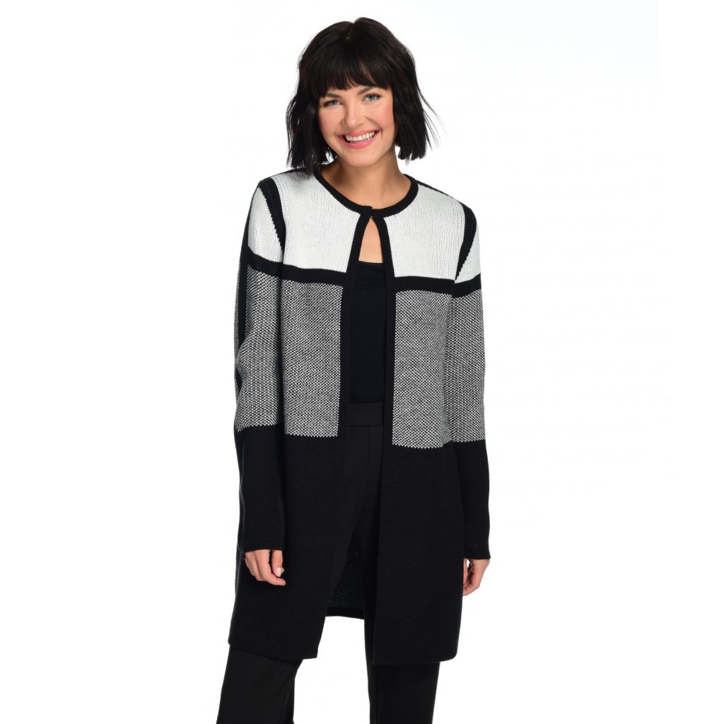 color block sweater cardigan