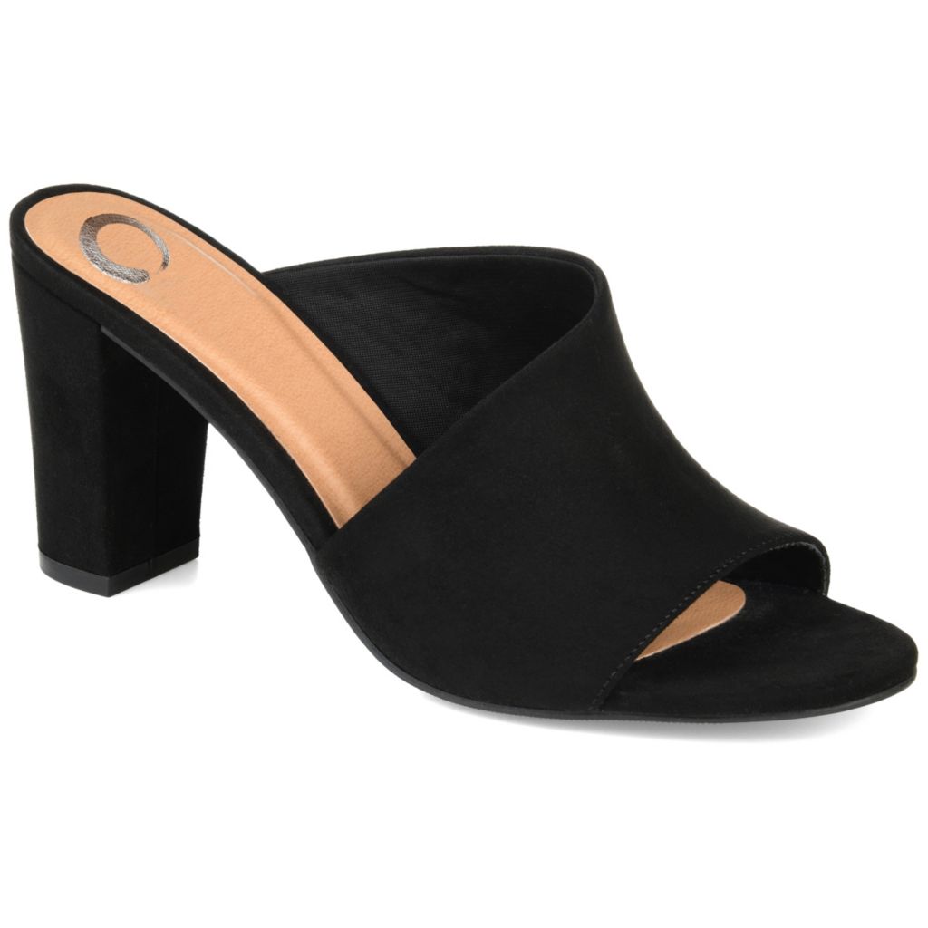 faux suede mules
