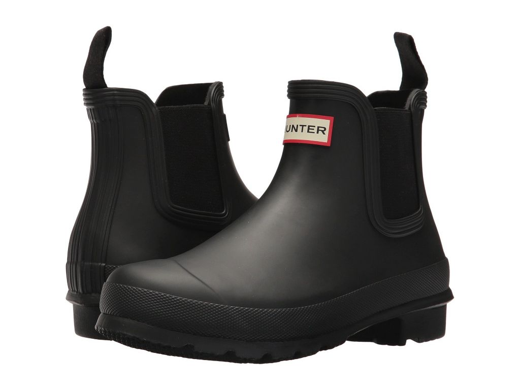 hunter matte black chelsea boots