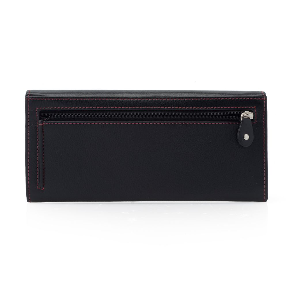 Christopher Banks Madi Claire Leather Clutch Wallet w Two tone Flap Detail ShopHQ