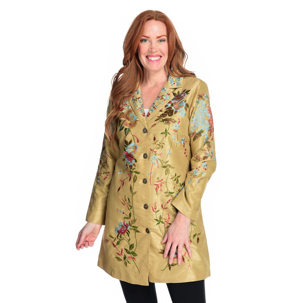 Embroidered duster coat sale