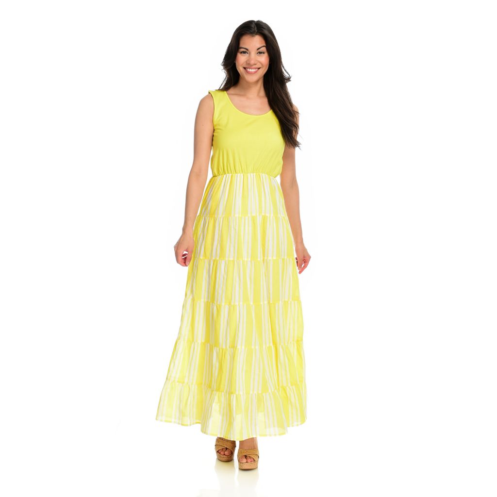 sleeveless tiered maxi dress