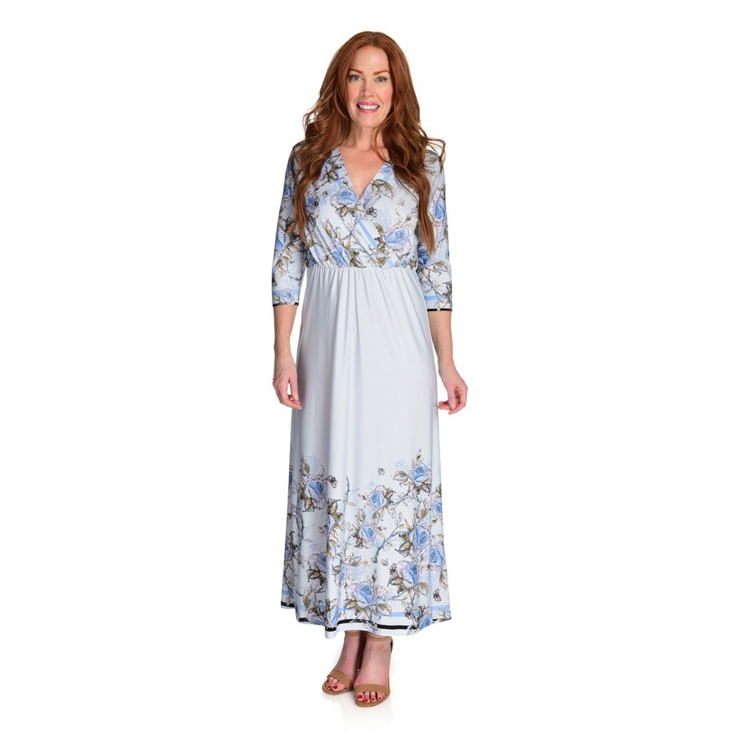 3 quarter sleeve maxi dress