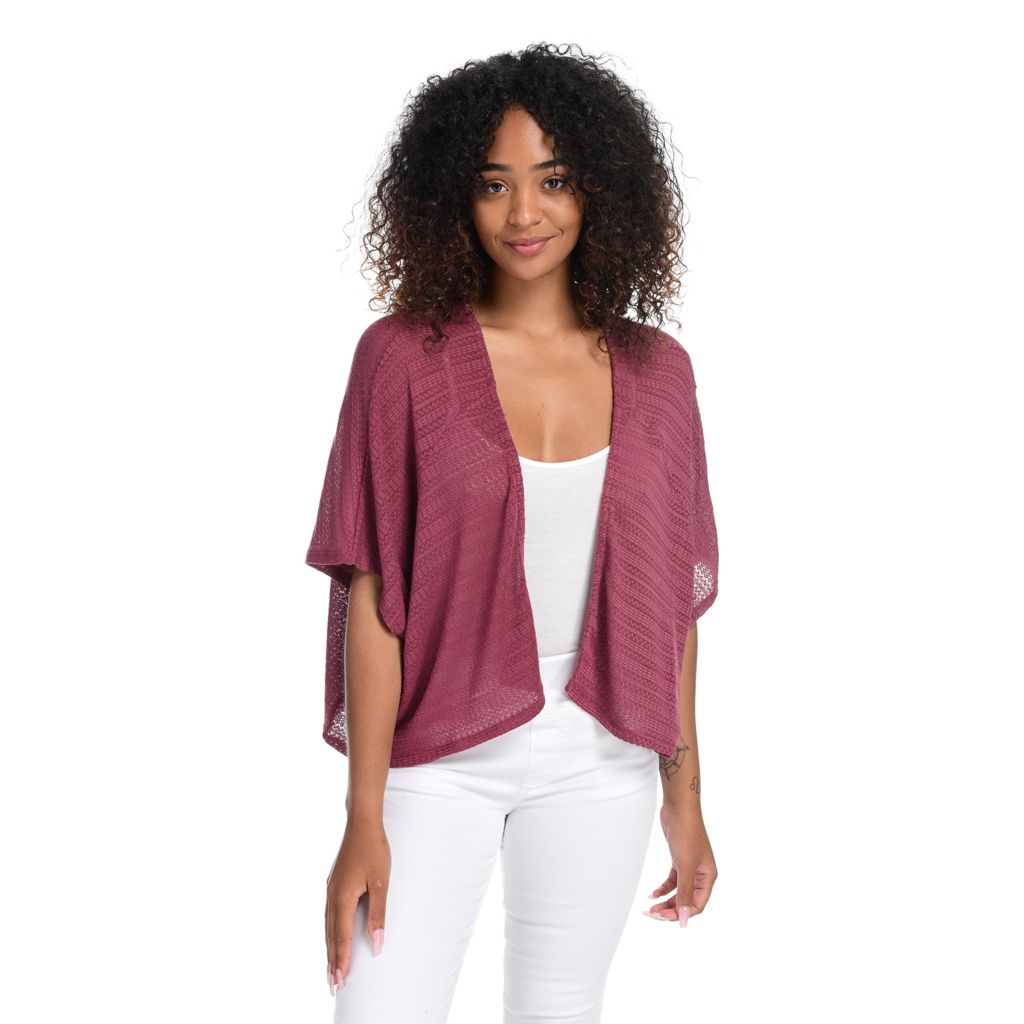 Knit Cap Sleeve Cropped Hi-Lo Cardigan ...
